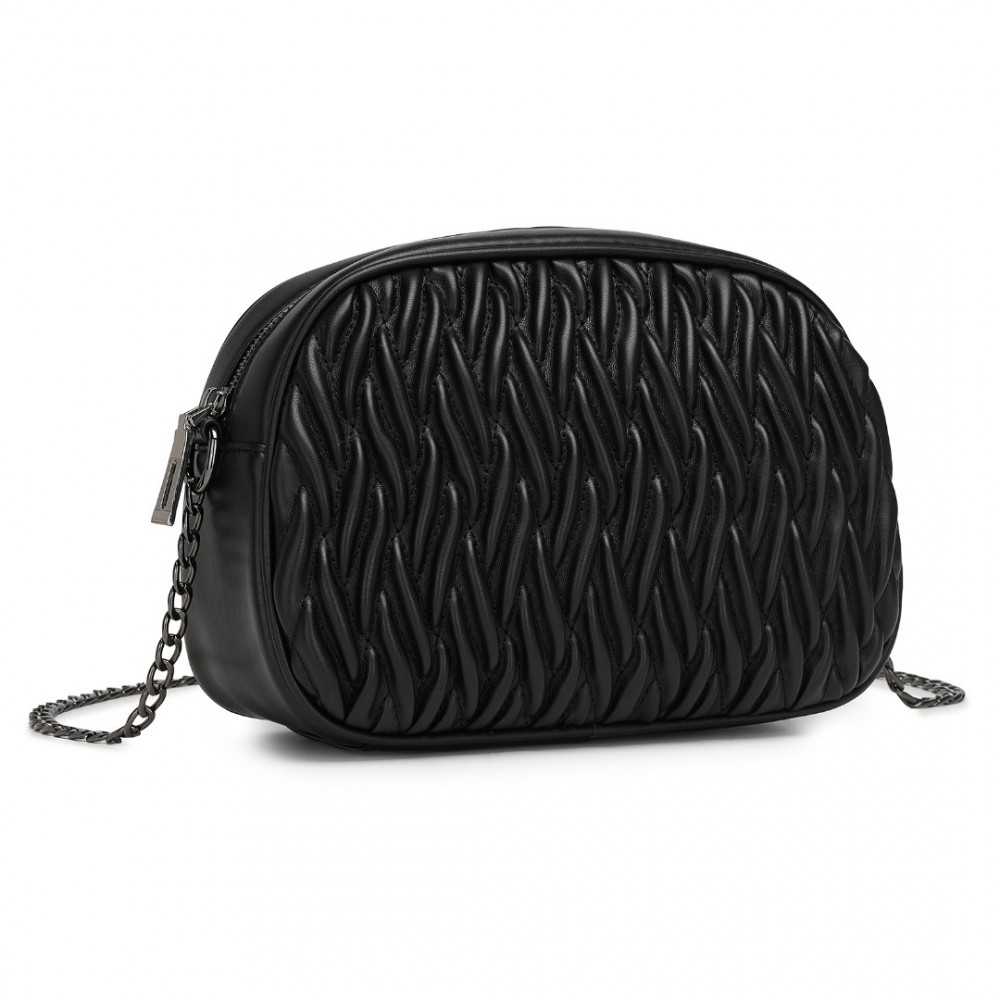 Dámska prešívaná crossbody kabelka Miss Lulu MSM2449 - čiernaMSM2449-BK-(1)-1000x1000